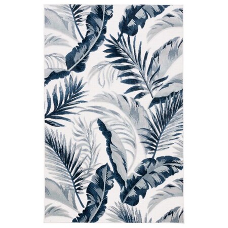 Safavieh 8 x 10 ft. Coastal Cabana 400 Power Loomed Rectangle Area Rug Ivory & Navy CBN452A-8